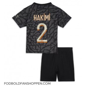 Paris Saint-Germain Achraf Hakimi #2 Tredjetrøje Børn 2023-24 Kortærmet (+ Korte bukser)